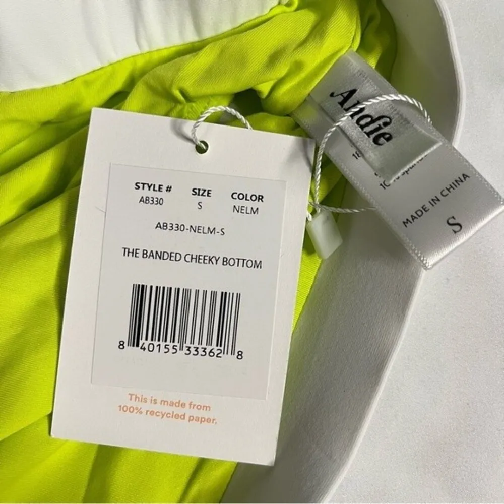 Andie Swim Neon Yellow Size S Banded Cheeky Bikini Bottom Bright Barbie - Image 5