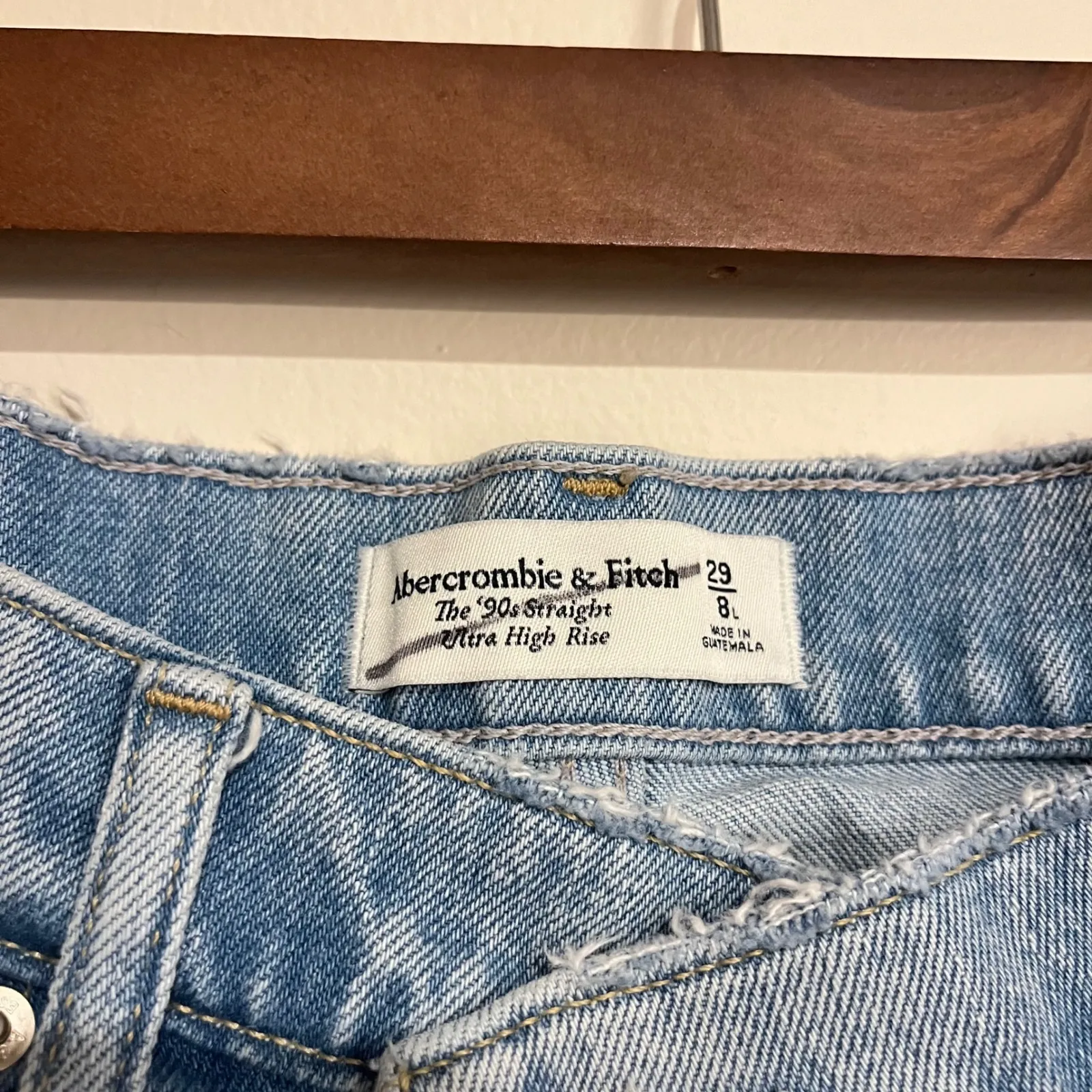 Abercrombie & Fitch Jeans 90s Straight Ultra High Rise Crossover 29 /8 Long Tall - Image 5