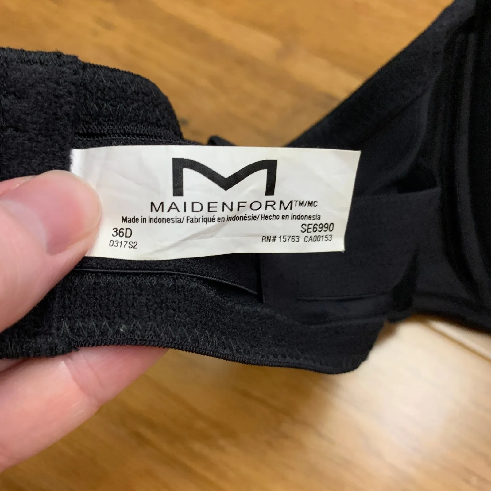 Maidenform Strapless Bra SE6990 Womens Size 36D Smooth Black Everyday Comfort - Image 4