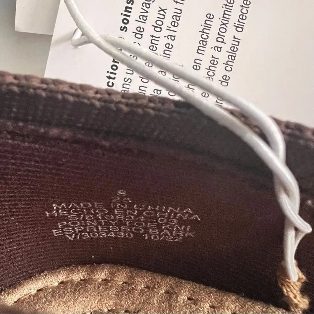 Old Navy Trendy Fall Style Low Heel Women's Faux Suede Taupe Mule Slide Sz 7 - Image 10