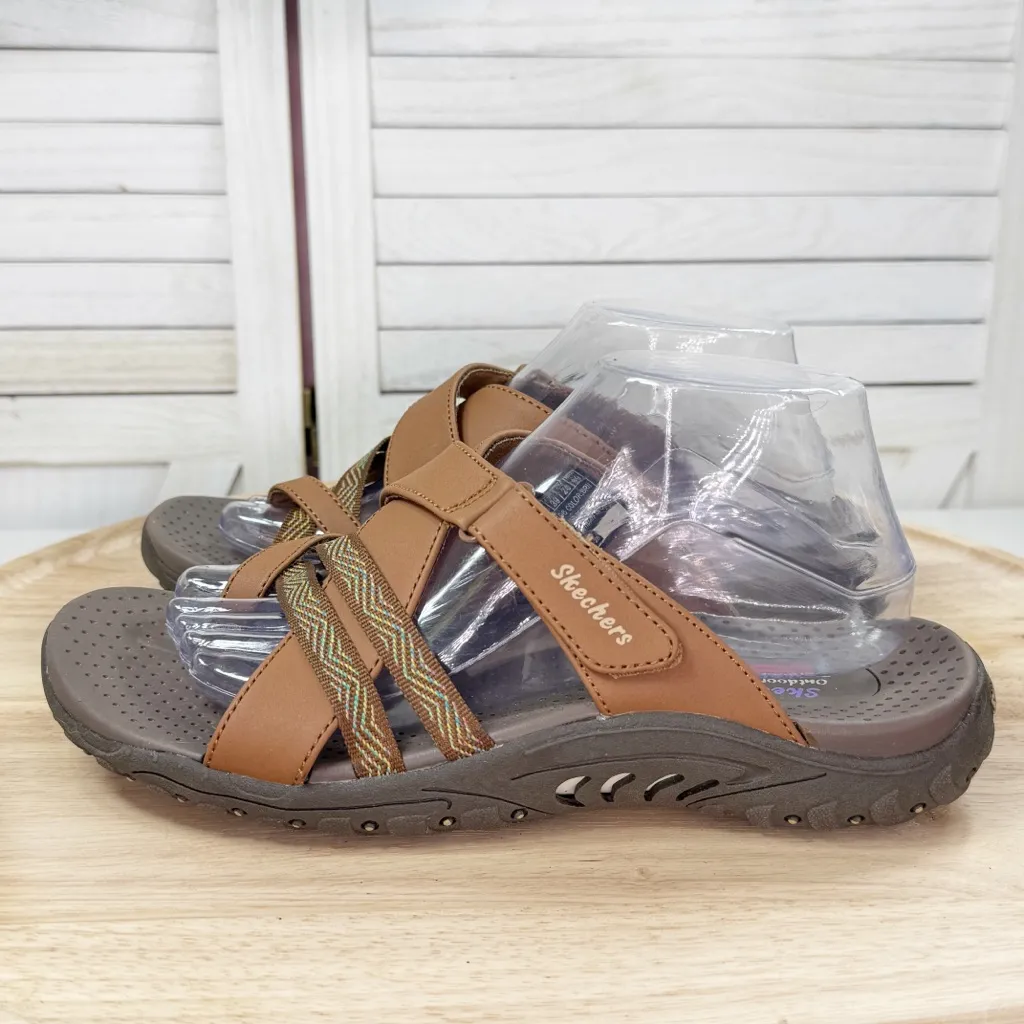 Skechers Reggae Sunday Stroll Strappy Slide Sandals Brown Rainbow Women 9 - Image 4