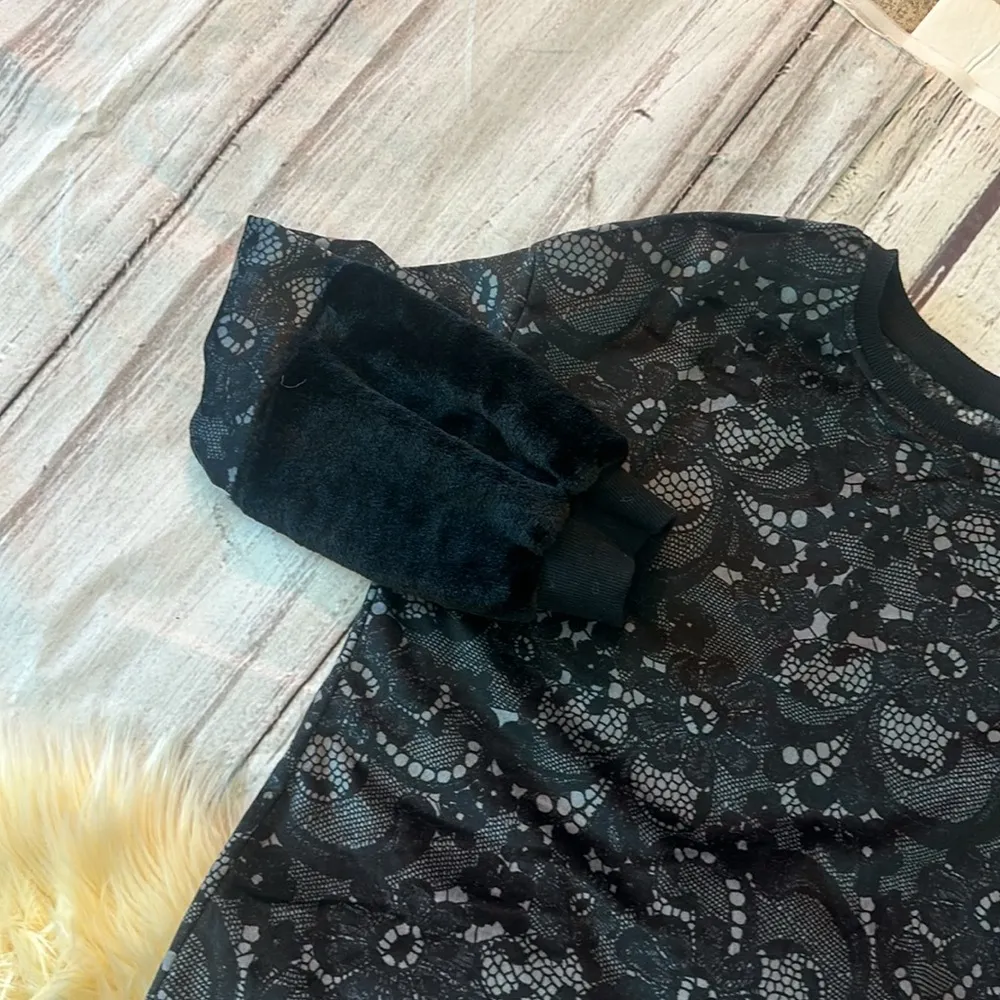 Simply Vera Wang Soft Velvet Pajama Set Black Size M - Image 5