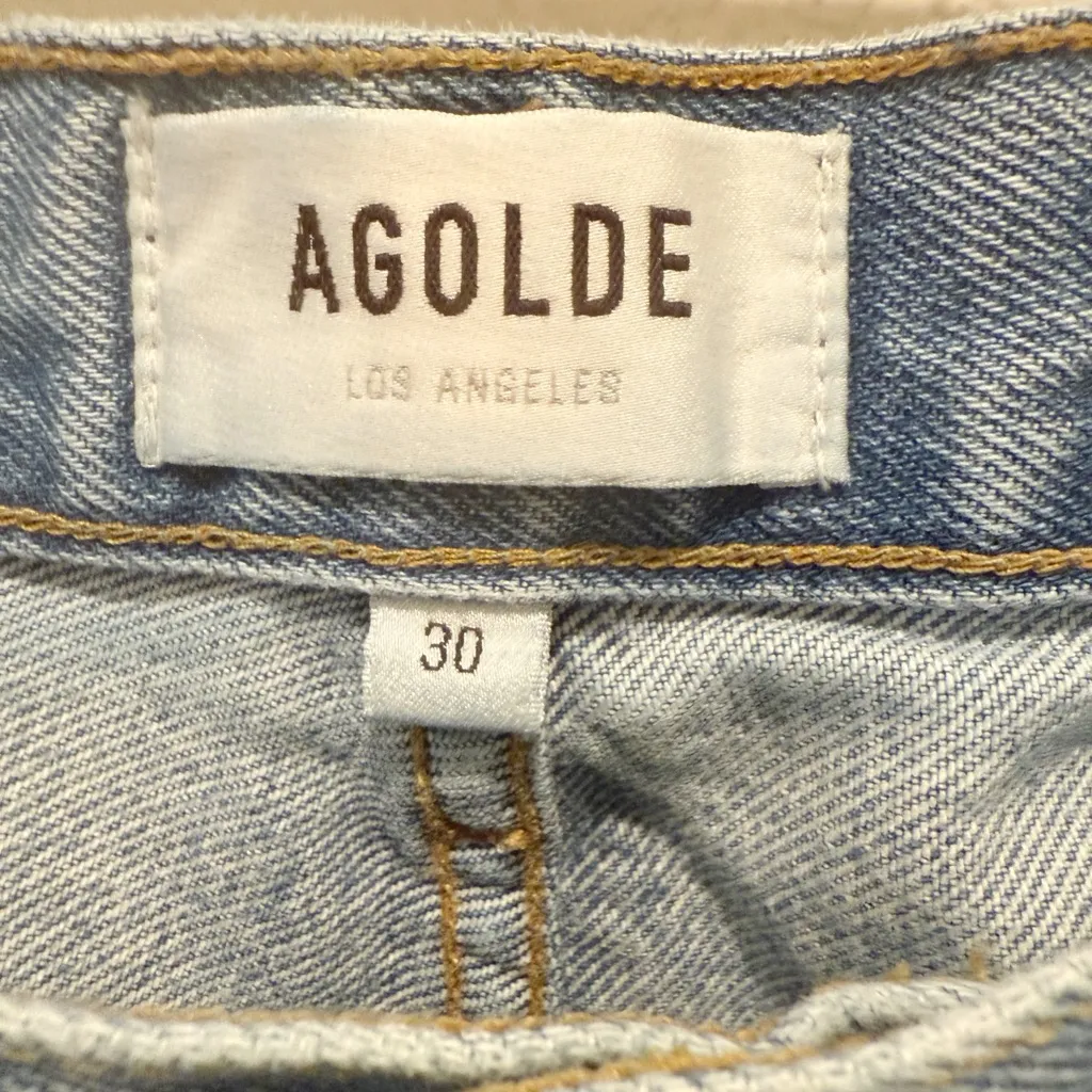 AGOLDE Riley Jeans size 30 High Rise Cropped Raw Hem‎ - Image 5