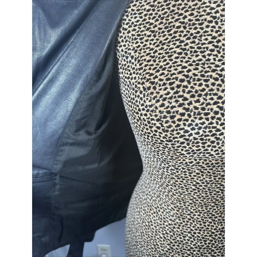 Boutique Europa Womens Leather Jacket Coat Black Moto Biker Zip Belt 90s Size undefined - Image 13