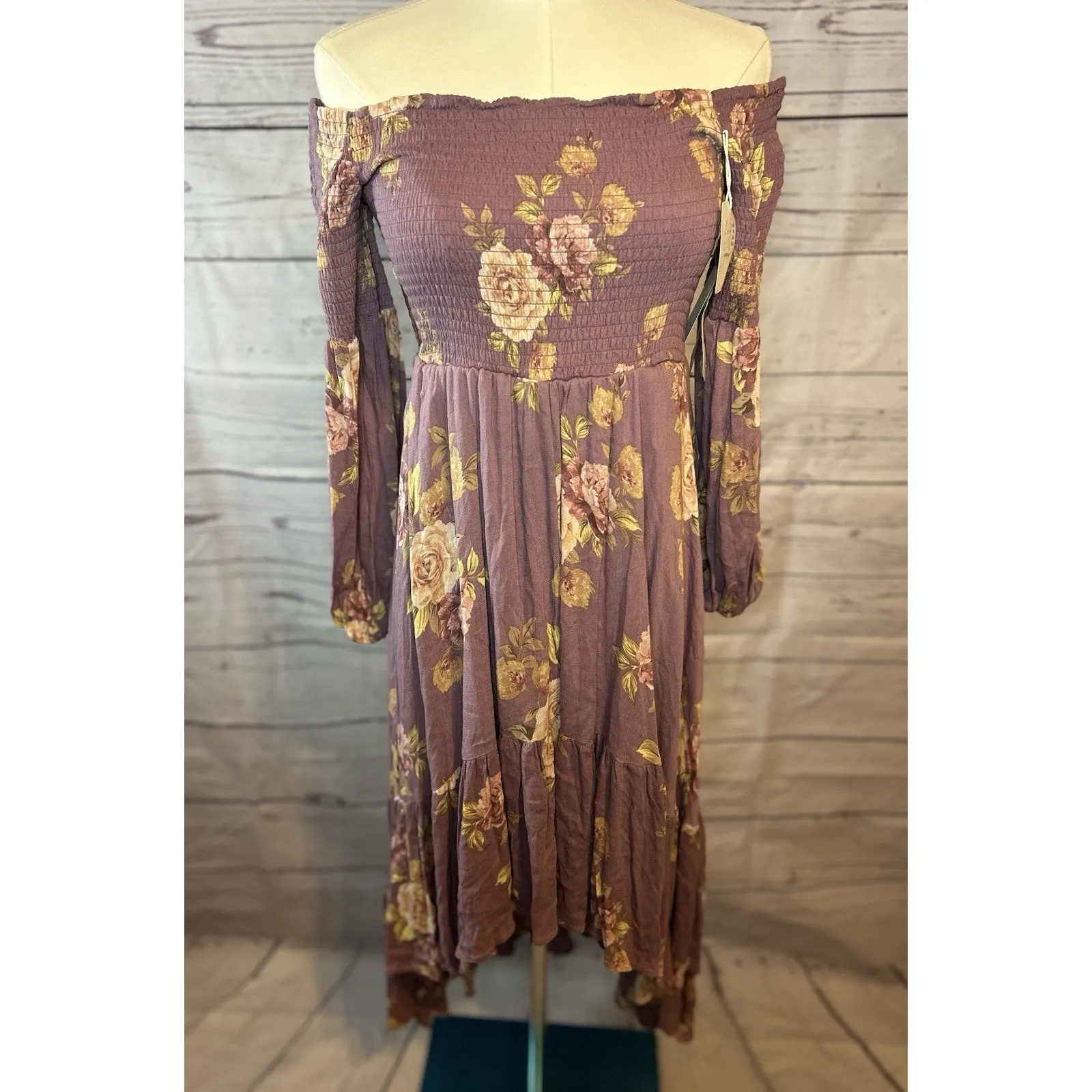 Altar’d State Purple Floral Cascade High-Low Dress NWT Size Medium - Image 5