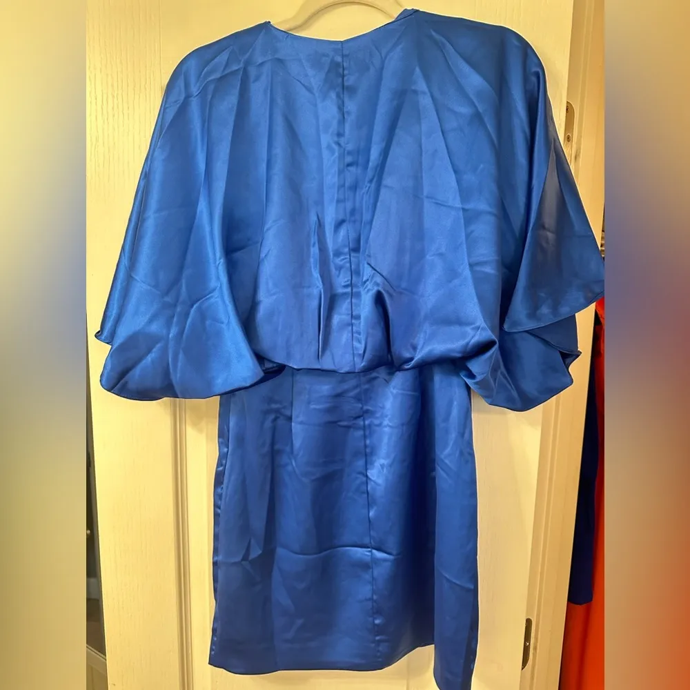 Do+Be Royal Blue Satin Kimono Sleeve Mini Dress NWT Size S - Image 5