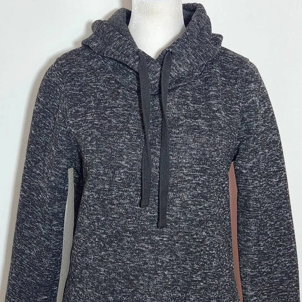 Fabletics Black Yukon Dress Size Small Black Knit Mini Dress with Hoodie - Image 3