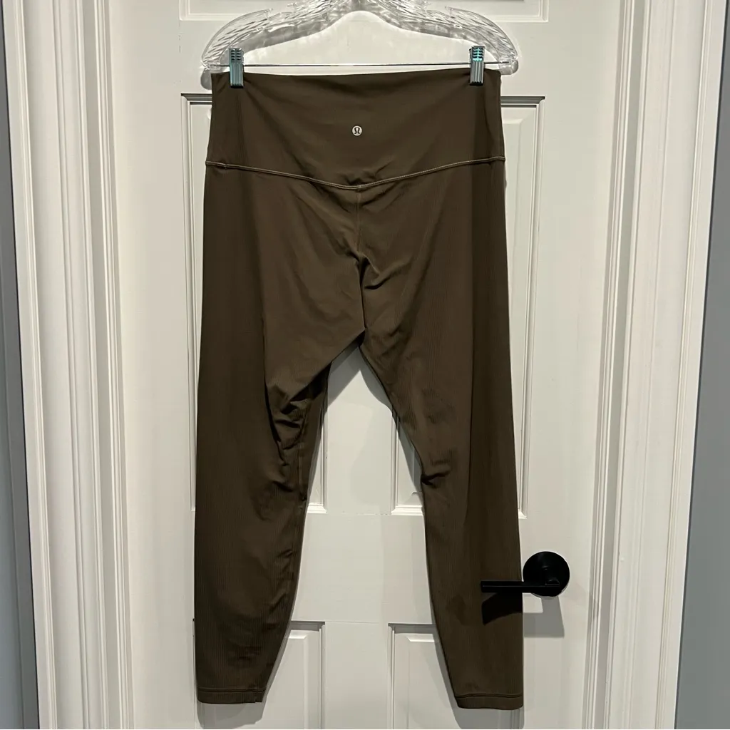 Lululemon Align Ribbed High-Rise Pant 28" Java Brown Tan Size 14 Leggings - Image 5