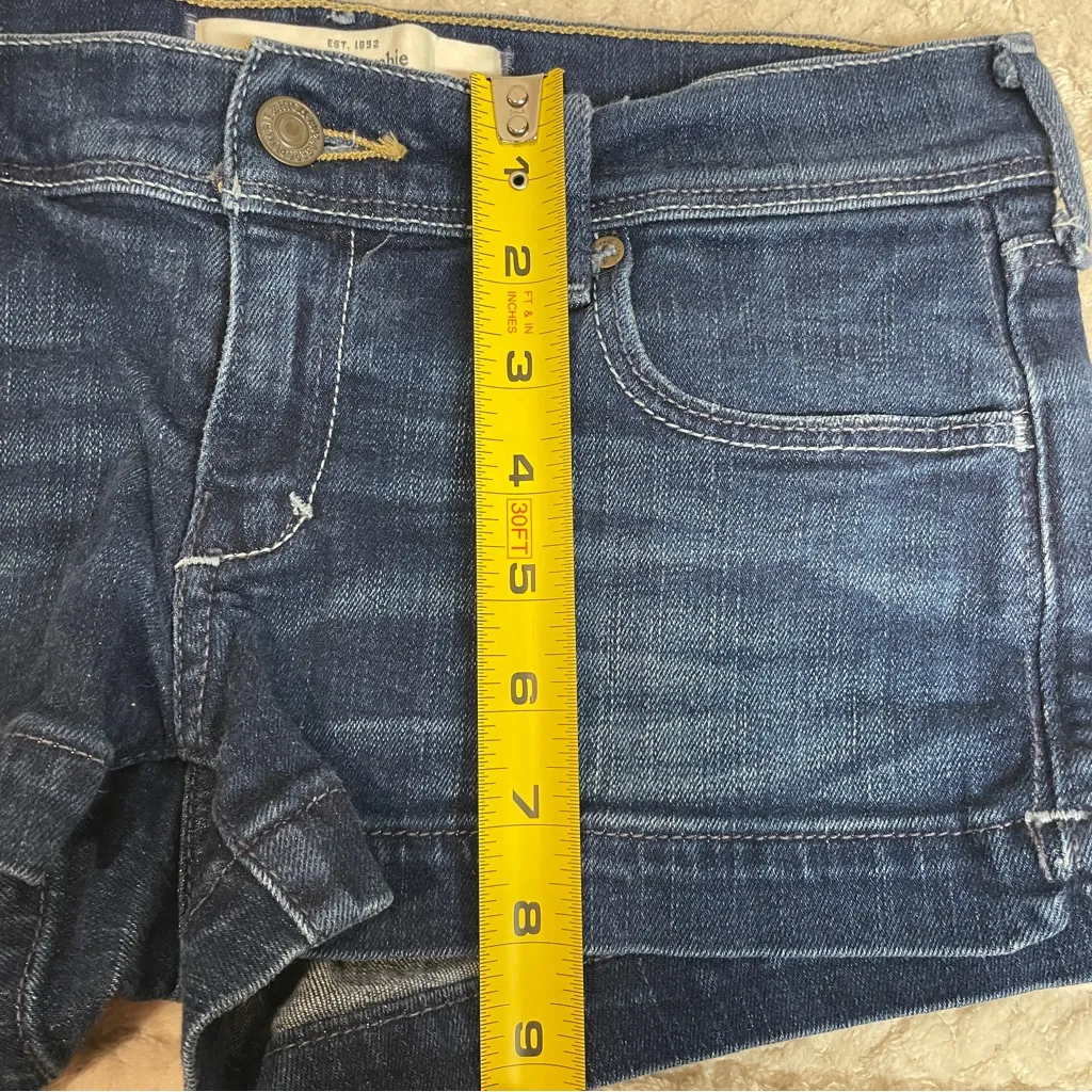 Abercrombie & Fitch Womens  Y2K Low-Rise Micro Jean Preppy Shorts size 4/27 - Image 7