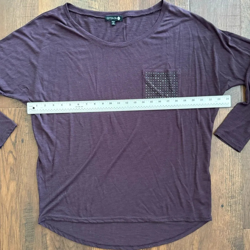 COTTON ON Los Angeles tissue tee long sleeve, hi/low top, size L - Image 3