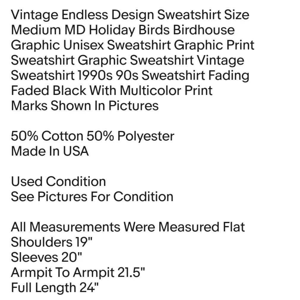 Vintage  Sweatshirt Size Medium M Holiday Birds Birdhouse Graphic Unisex Sweatshirt - Image 2