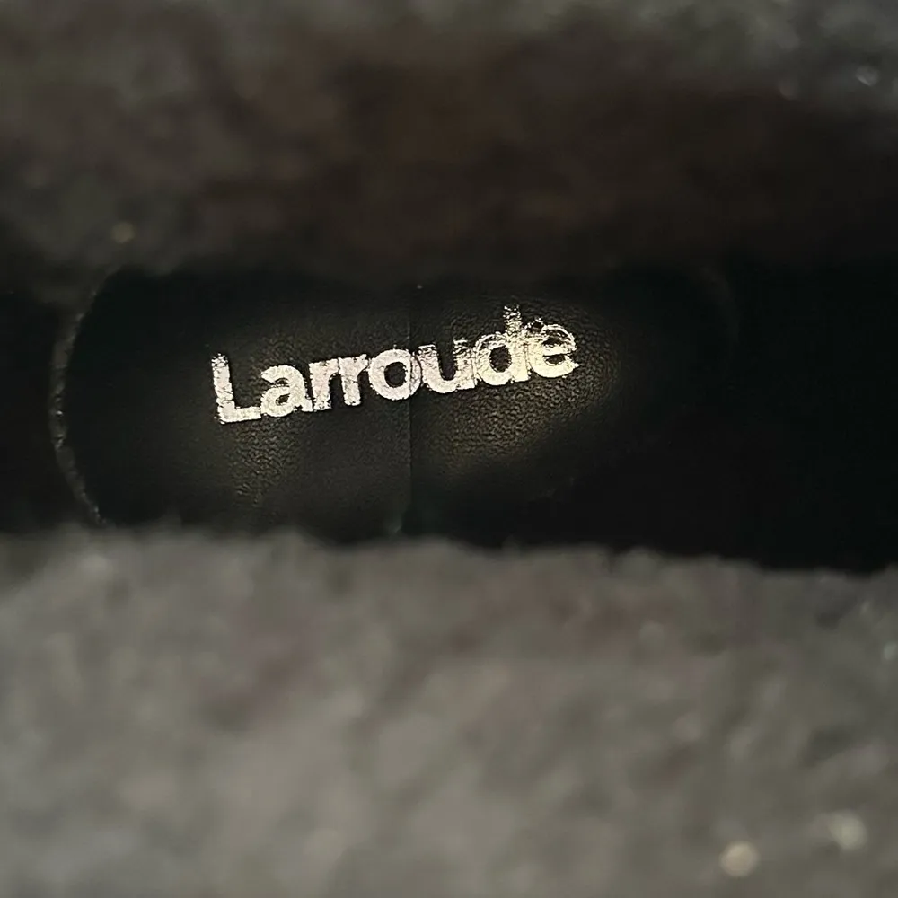 Larroude Vail Ankle Boot Water Resistant Shoe Black White Tweed Leather Size 11 - Image 4