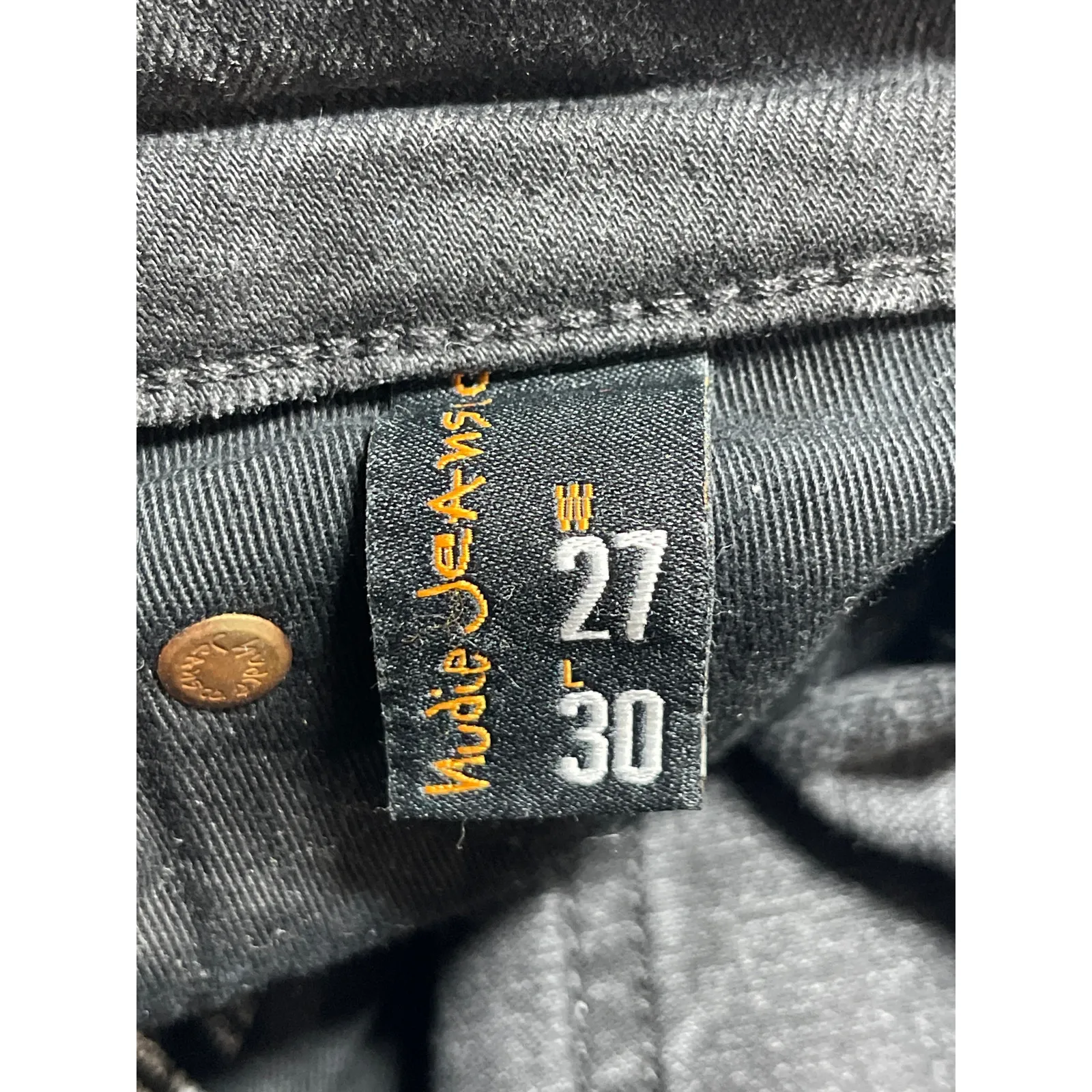 Nudie Women's Gray High Rise Girlfirend Straight Wide Leg Jeans Pants Size 27 Black - Image 4