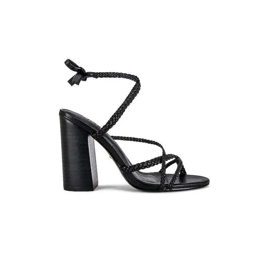 $178 NWOT RAYE Melissa Black Braided Lace Strappy Block Heel Sandals Size 7.5 - Image 9