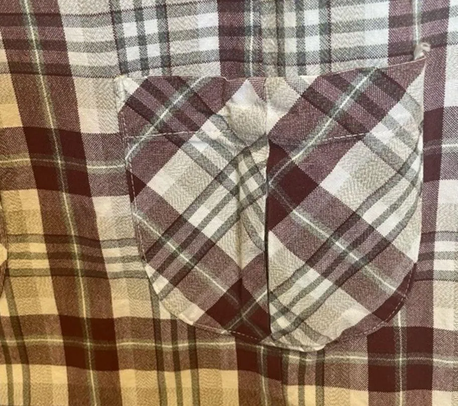 maroon/tan plaid size 7/8 county seat vintage dress with pockets - Image 3