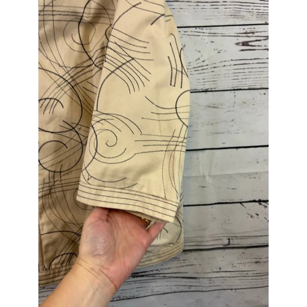 Women's Susan Bristol Blazer 1X Beige Black Abstract Print - Image 6