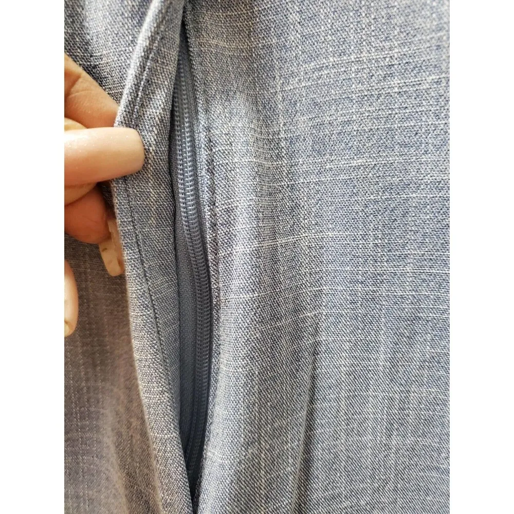 Worthington Womens Blue Solid Nylon High Waist Wide Leg Crop Pants Size 22W - Image 3