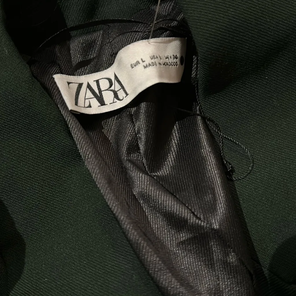 NWOT Zara Fitted Wool Blend Blazer Green Bloggers Fave - Image 10
