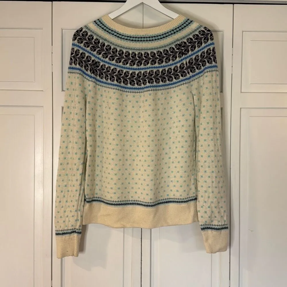 Talbots Tulip fairisle Nordic wool blend sweater large - Image 9