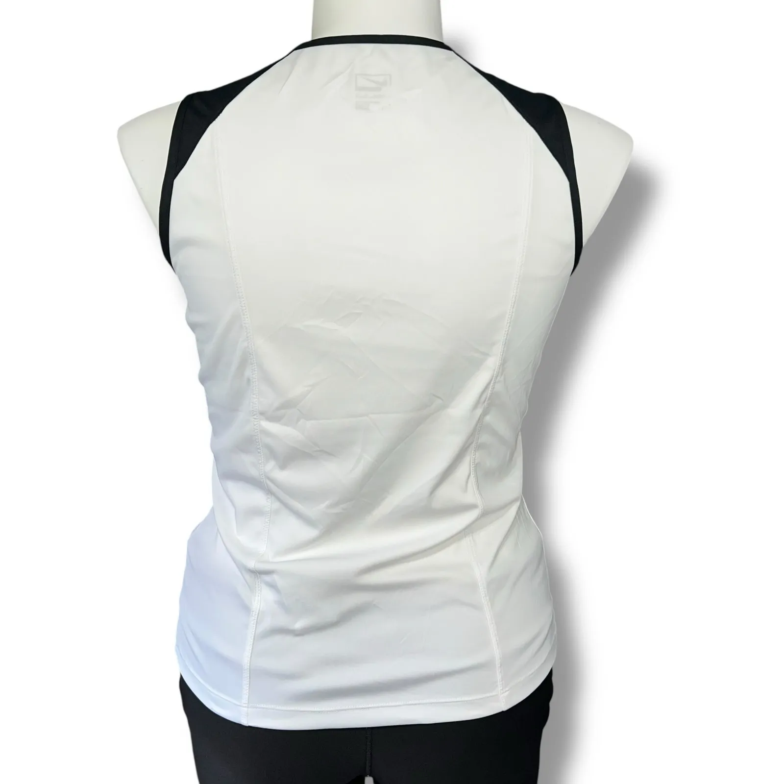 Nike Performance Womens Athletic Tank Top Pullover Sleeveless White Black XL - Image 4