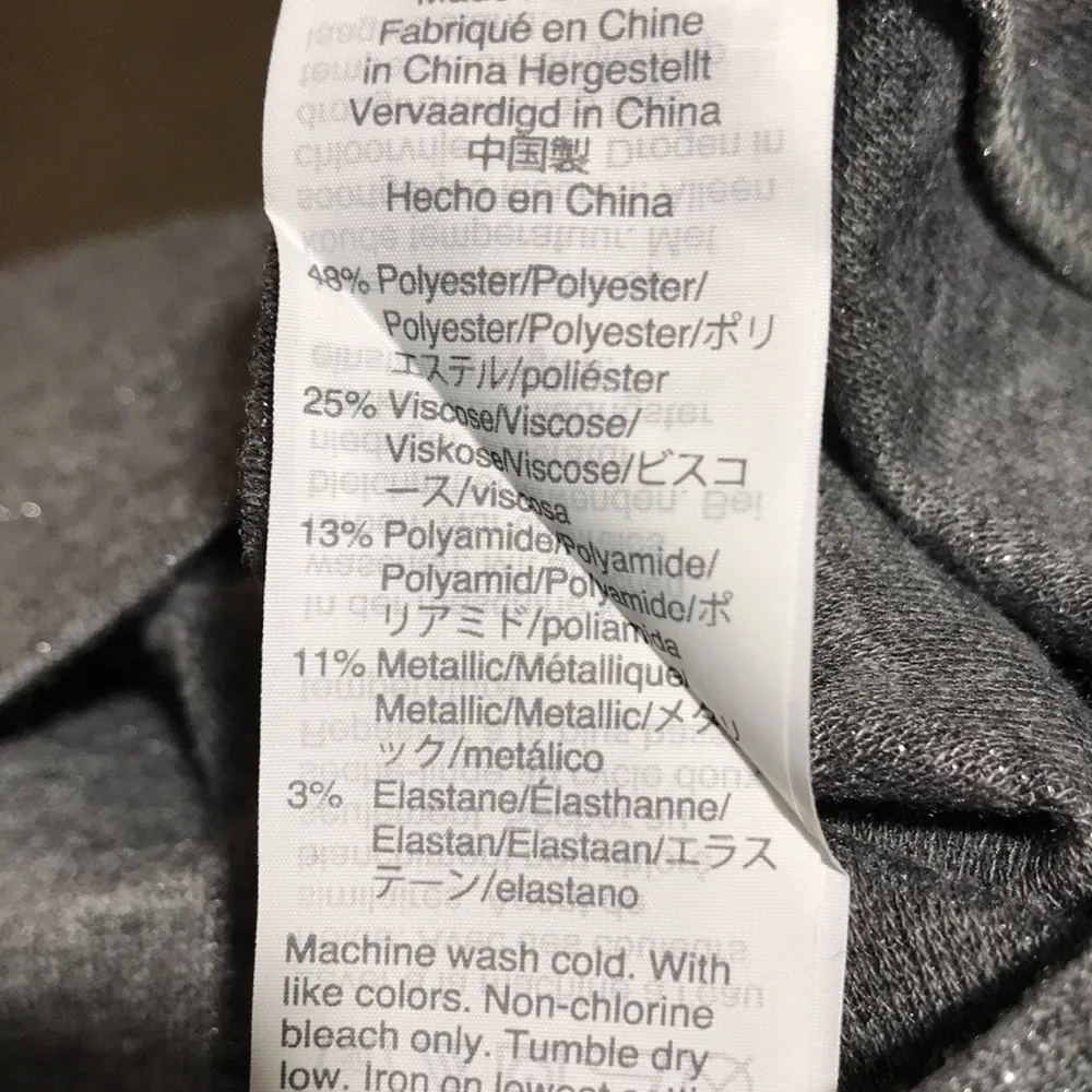 J Crew Factory Lurex Metallic Mock Neck Puff Sleeve Top Grey Small (4 - Image 4