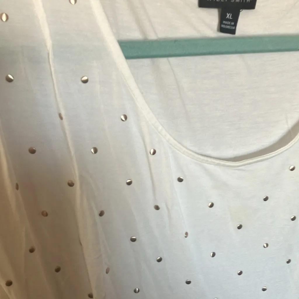 FINAL MARKDOWN Willi Smith Cap Sleeve Embellished Tee xl - Image 2