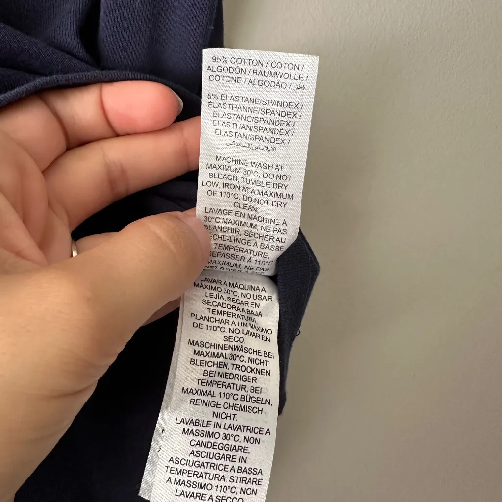 Edikted Barcelona Cropped Graphic Navy Ringer Tee Shirt Size L 90’s Y2K Skater - Image 3