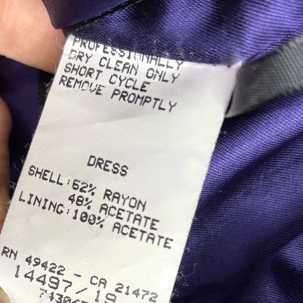 Scott McClintock Vintage Size 6 Navy Blue Knee Length Sheath Dress Modest Formal - Image 8