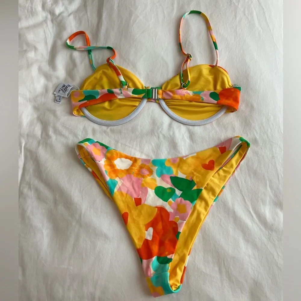 Ellie Eco Nylon Bikini Yellow Floral in US 4 - Image 3