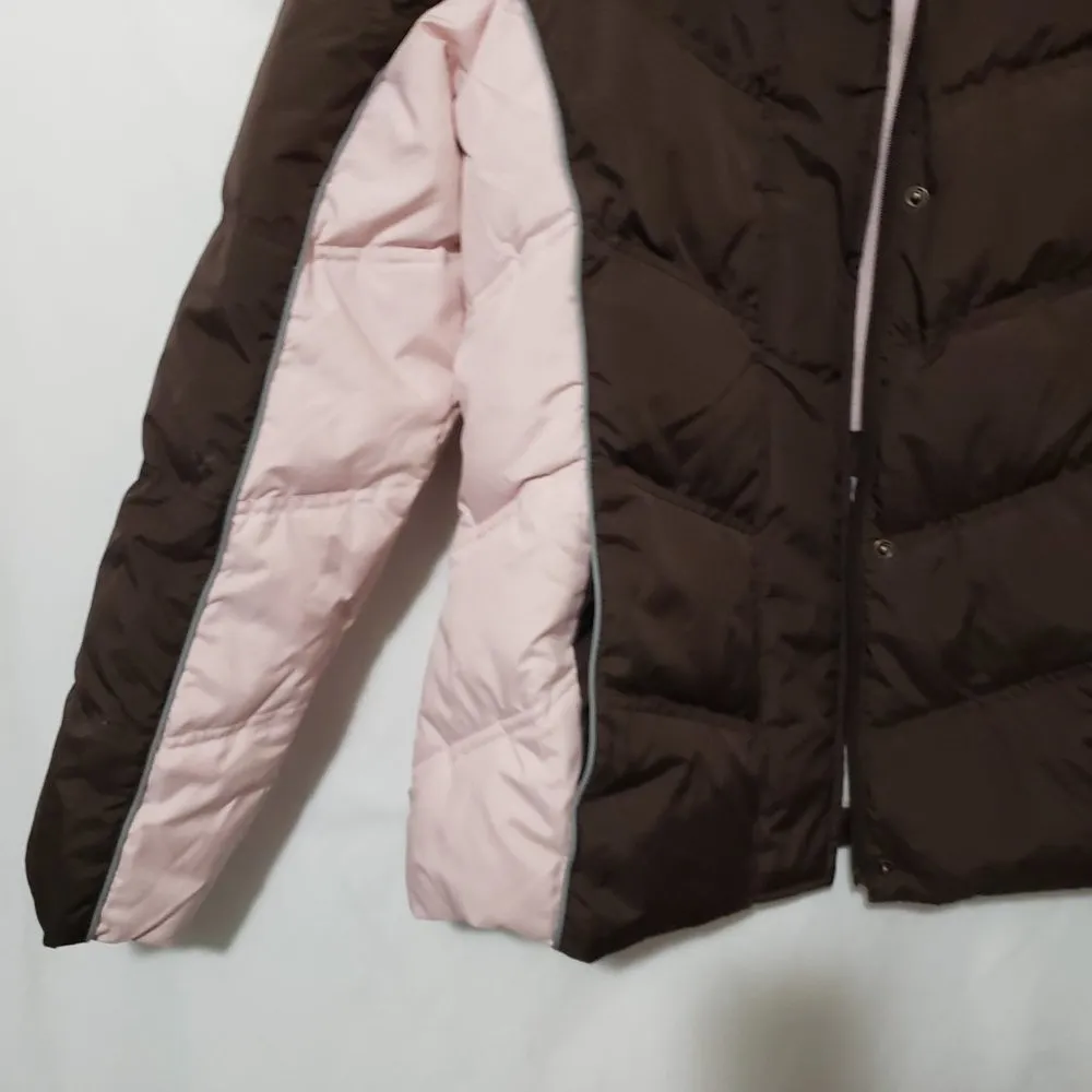 Maralyn & Me M Pink Brown Gorpcore Puffer Ski Jacket - Image 6