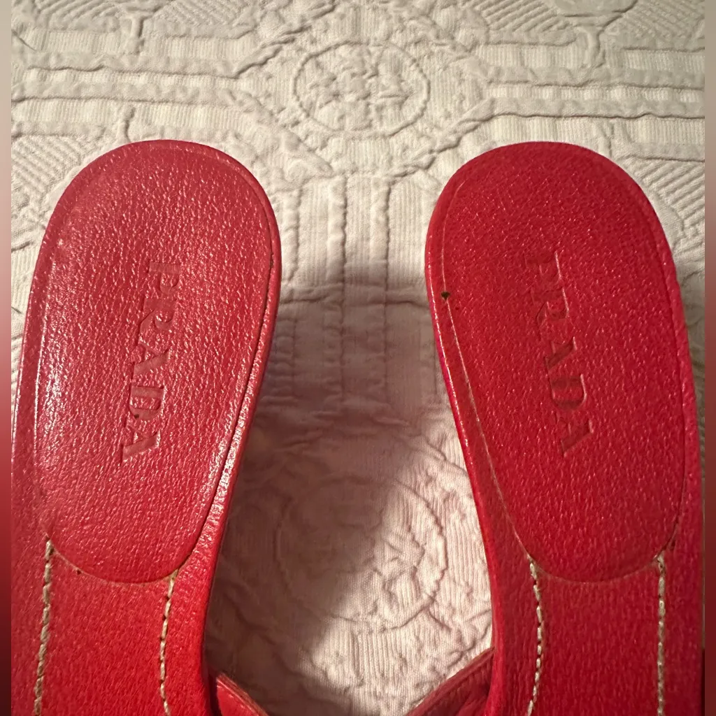 Prada Red Strappy Heels - Image 2