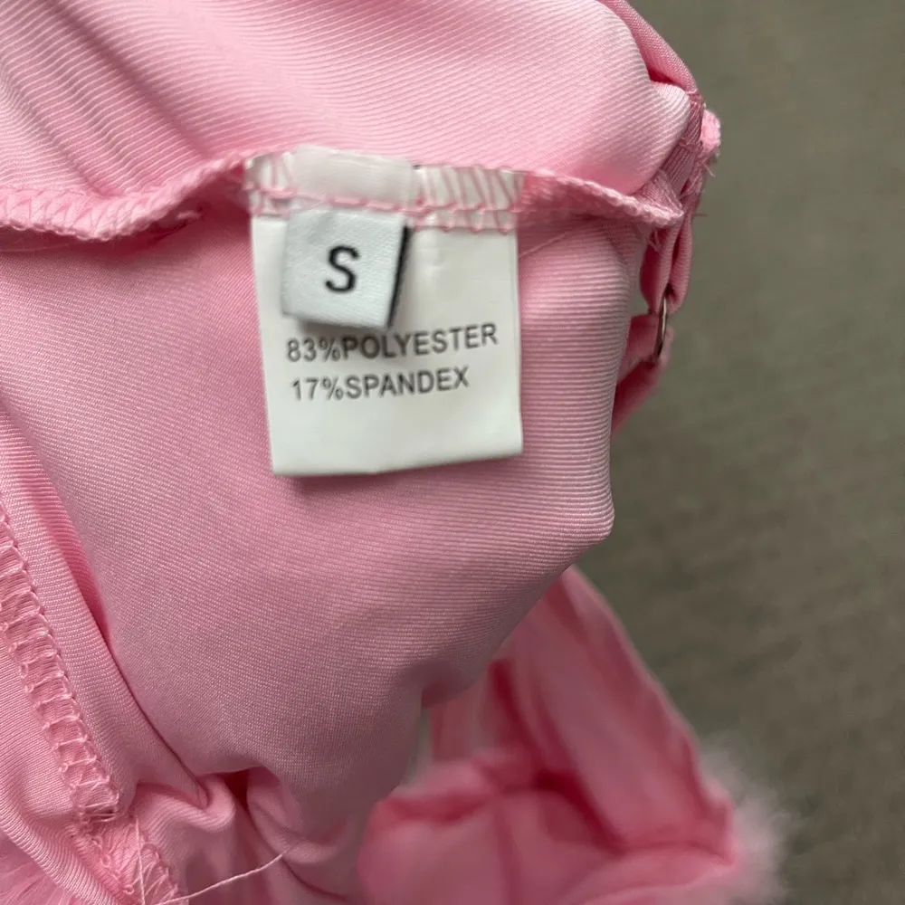 💛Pink Feather Bandeau Top, Small Pink - Image 2