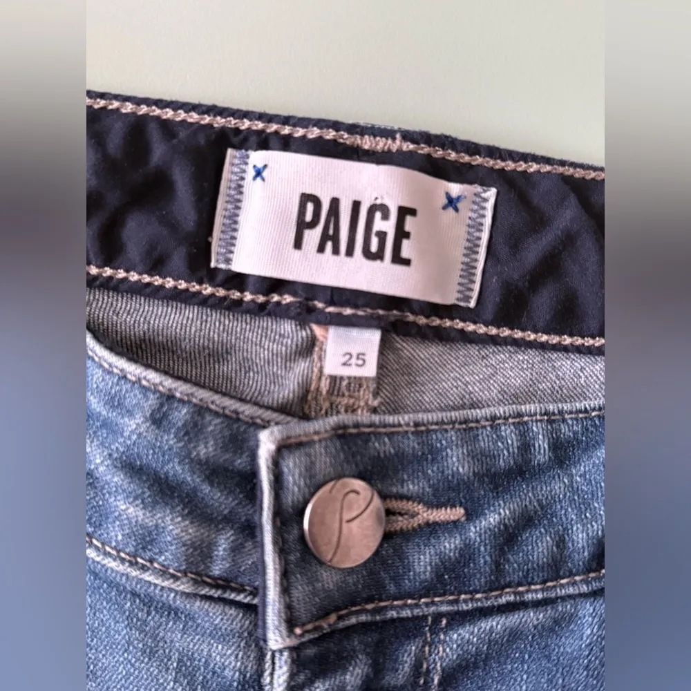 Paige Distressed Cropped Jeans Womens 25 Medium Blue Wash - Image 5