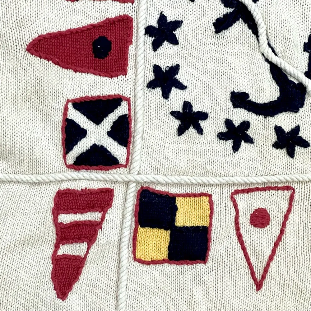 Vintage Nautical Sweater by Cambridge Dry Goods Company Size Large Red - Image 10