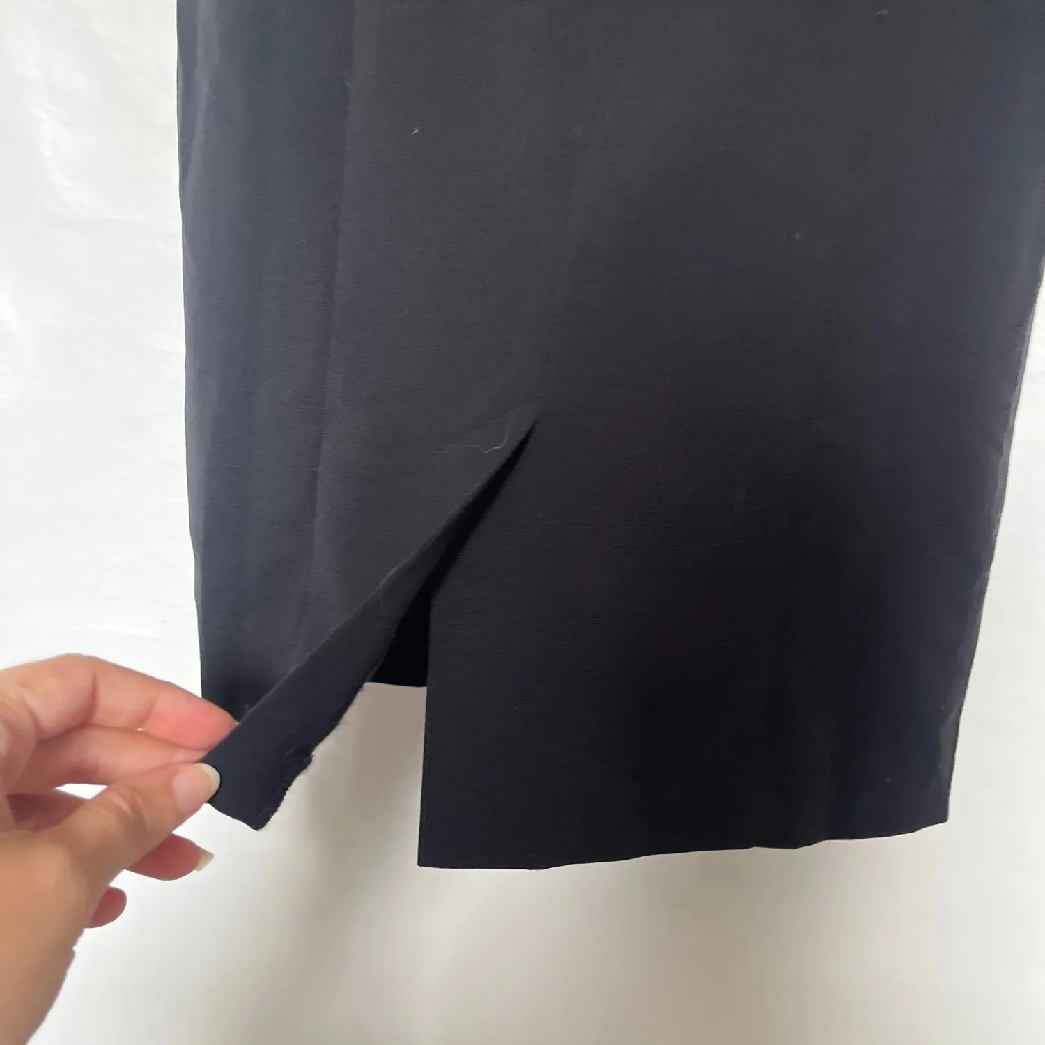 Shape FX Square Neck Sheath Dress Sz 2 Y2K Minimal Shapewear LBD Capsule Fitted Black - Image 6