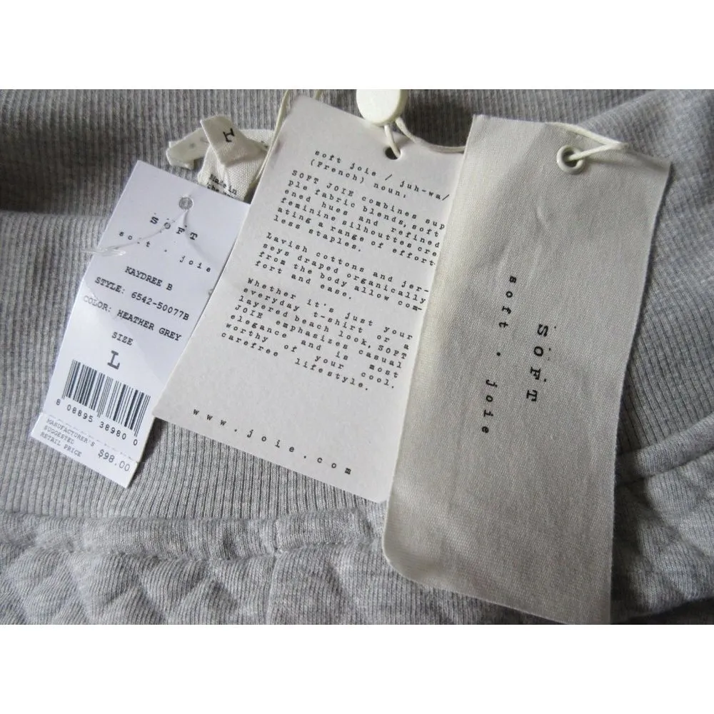 NWT Soft JOIE Kaydree B in Heather Grey Quilted Jersey Skater Skirt L $98 Size L - Image 4