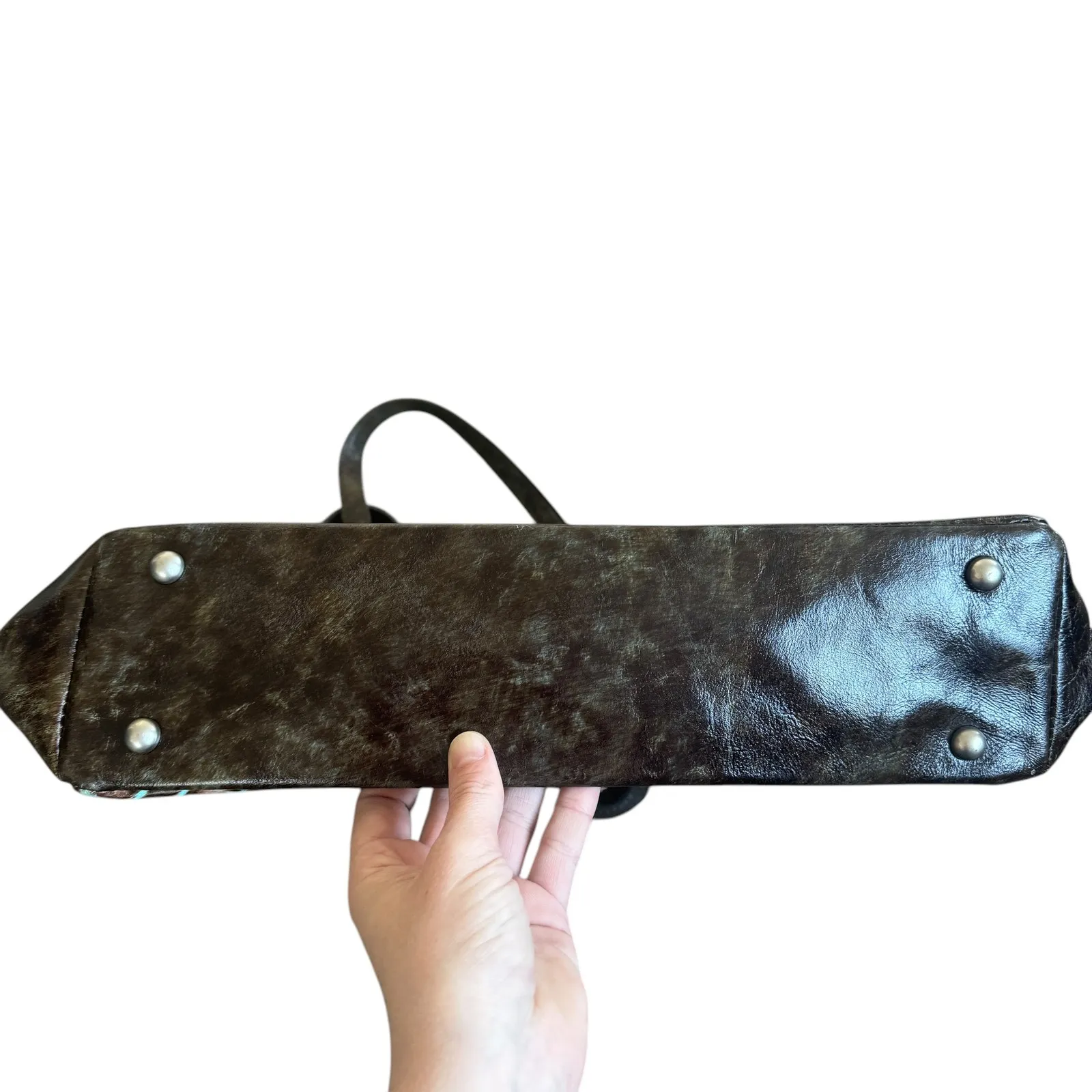 Patricia Nash Solaro Turquoise Tooled Leather Tote - Image 6