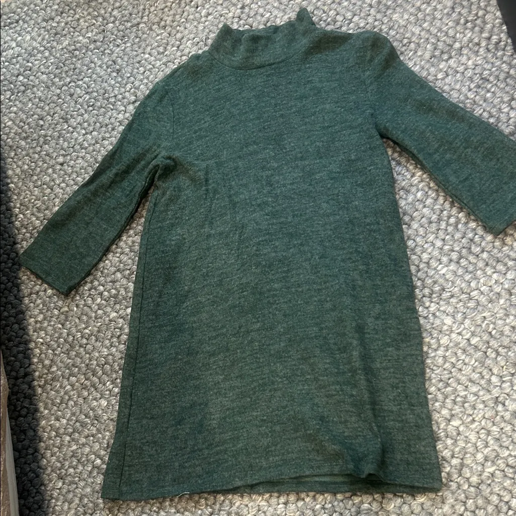 ZARA  Green Cozy Oversized LS Turtleneck Dress Size Medium - Image 3