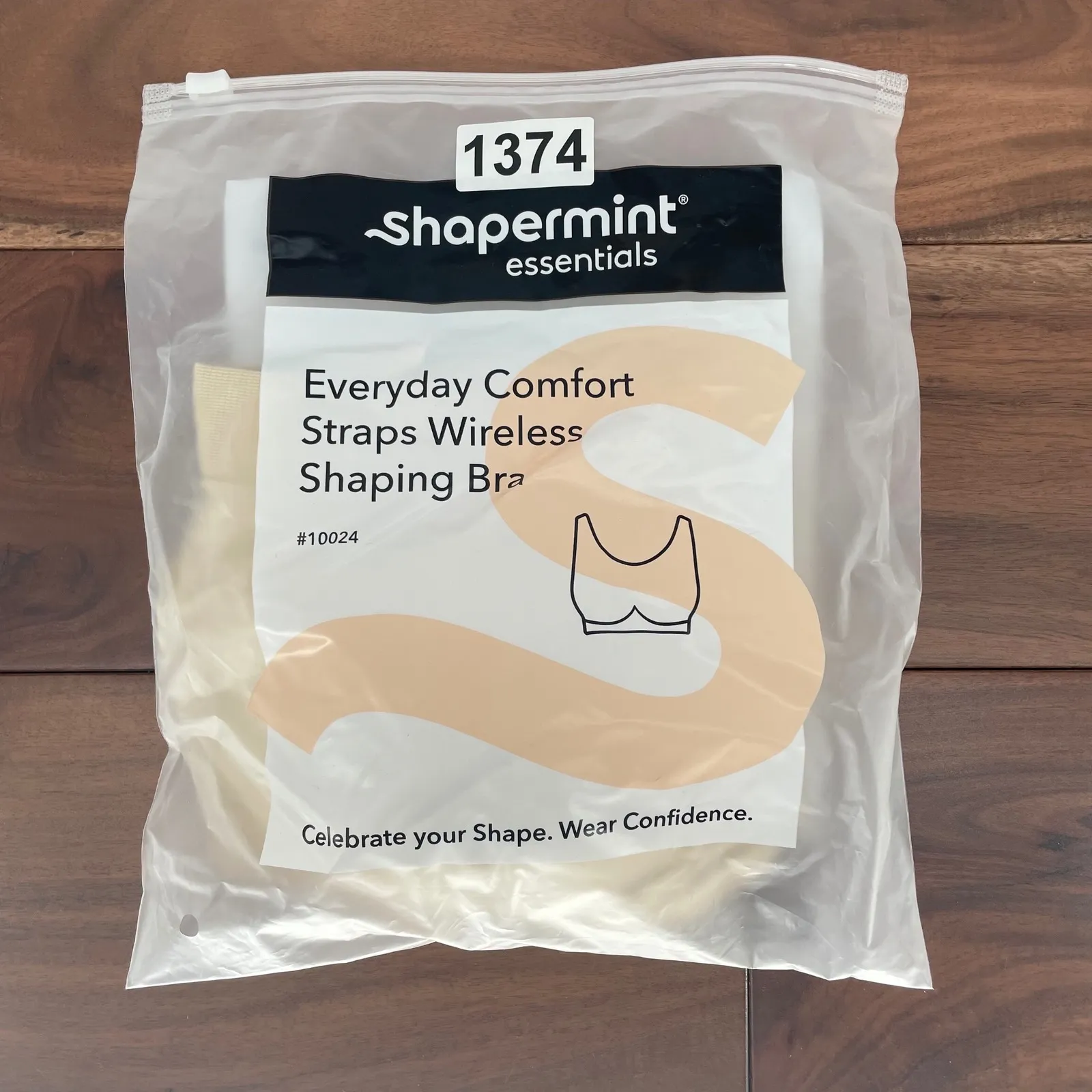 Shapermint Everyday Comfort Straps Wireless Shaping Bra Beige Size Medium Tan - Image 2