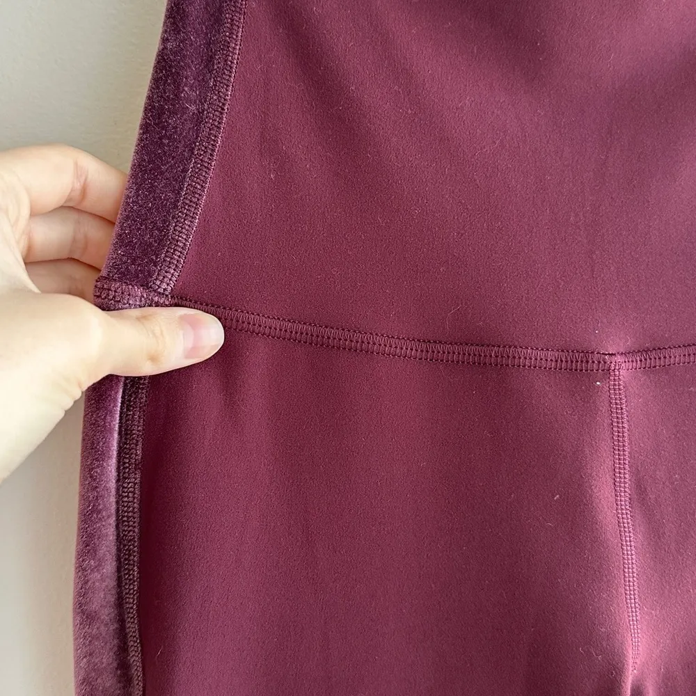 Lululemon Align Super High Rise Velvet Stripe Leggings, Garnet Red, Women's 4 - Image 10
