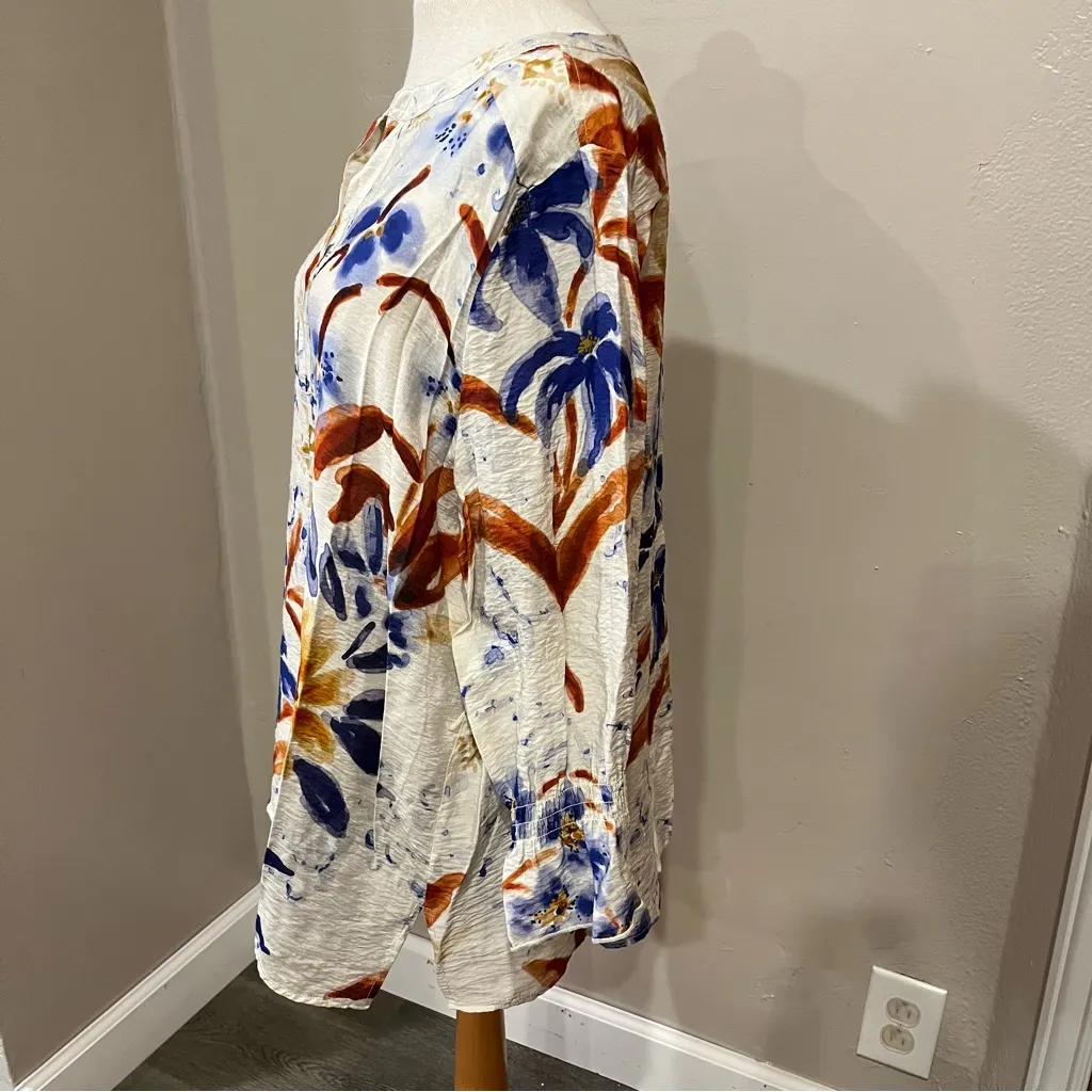 Multiples Multicolor Floral 3/4 Sleeve Lightweight Blouse Women’s Size XL - Image 4
