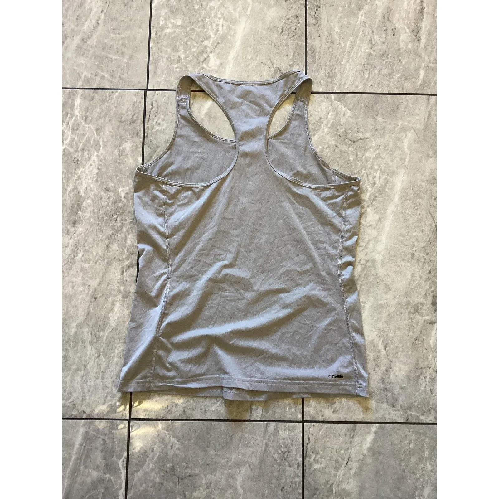Adidas Tank Top Womens Small Gray Climalite Racerback Athletic Running Training - Image 2