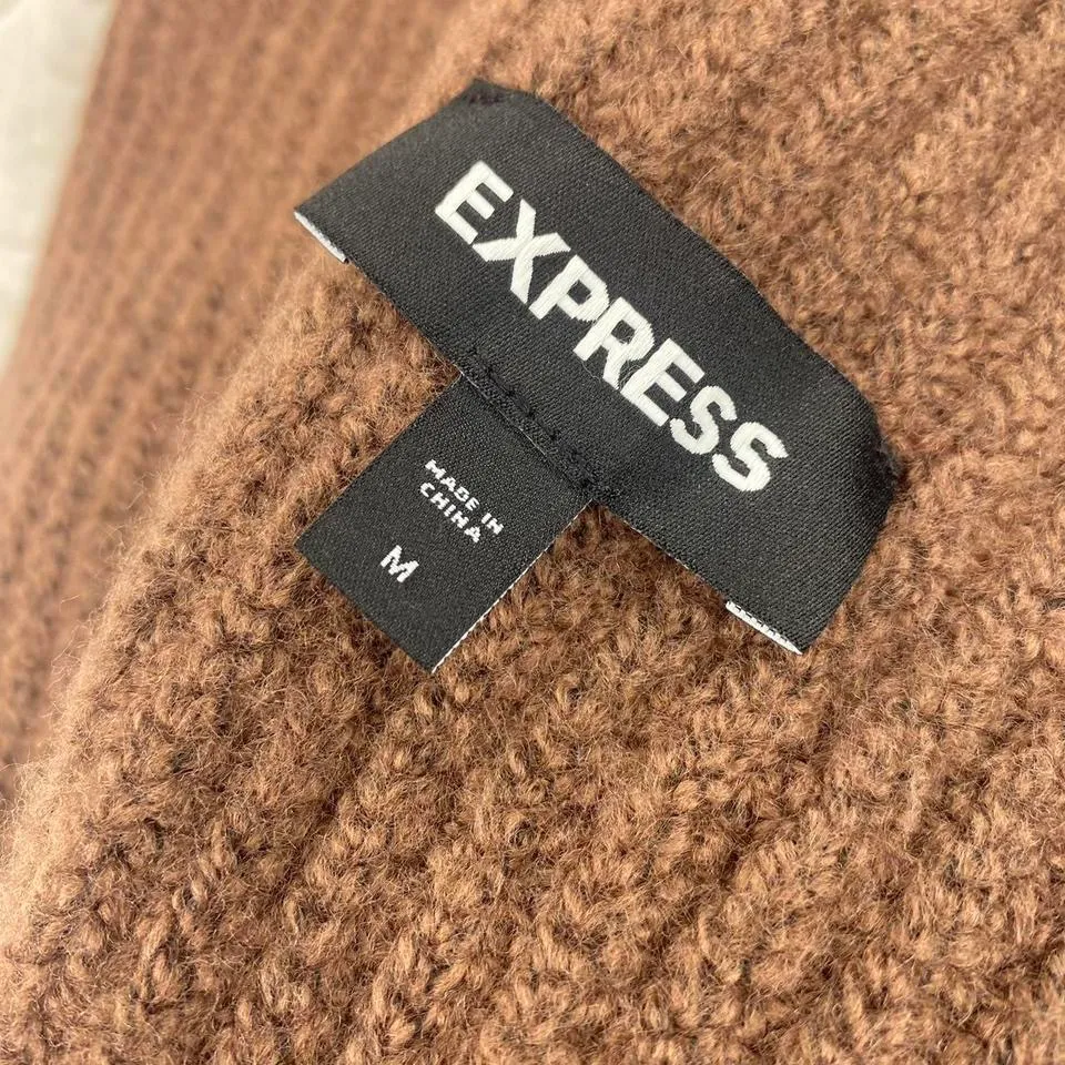 EXPRESS NWT  Brown Cozy Mini Long Sleeve Sweater Dress - Image 6