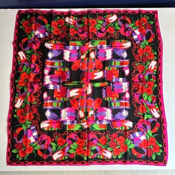 Oscar de la Renta Studio Vintage Silk Scarf‎ 31” Square - Image 2