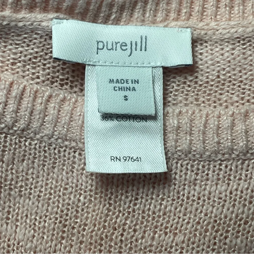 J.Jill Linen Cotton Short Sleeve Tunic Sweater Knit Top Blush Pink Coquette SM - Image 7