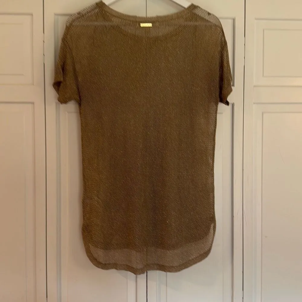 Michael Michael Kors gold mesh short sleeve top small - Image 6