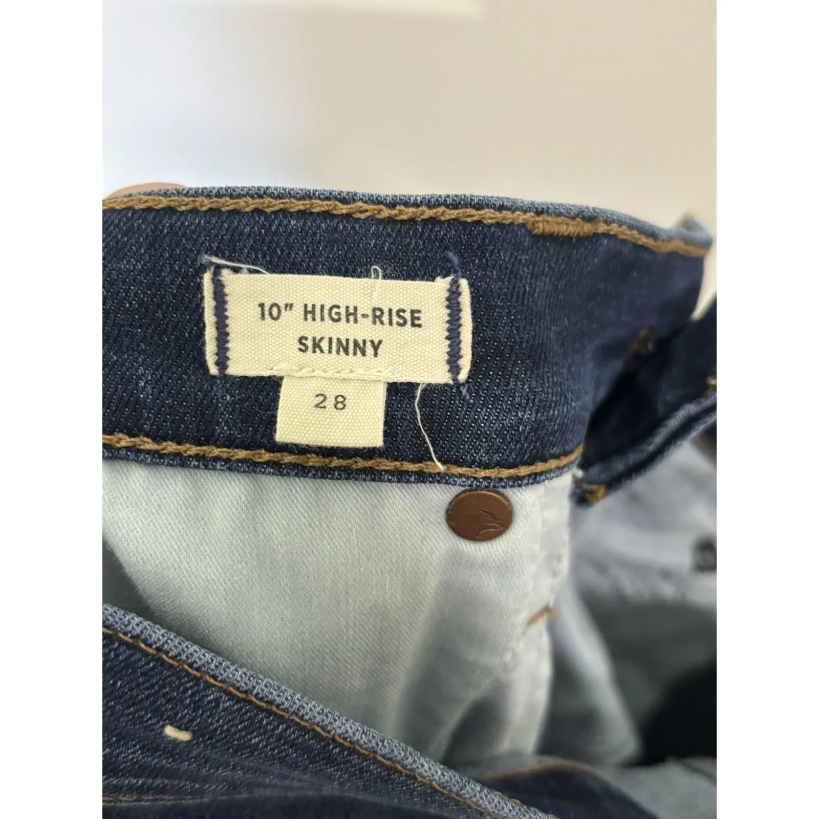 Madewell 10” High-Rise Skinny Dark Wash Jeans Size 28 - Image 5