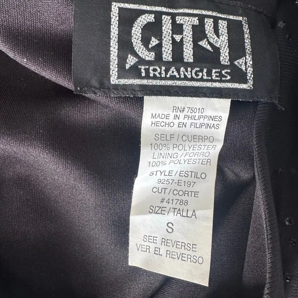 VTG Y2K City Triangles Fairy Core Whimsigoth Black Mesh Dress - Image 8