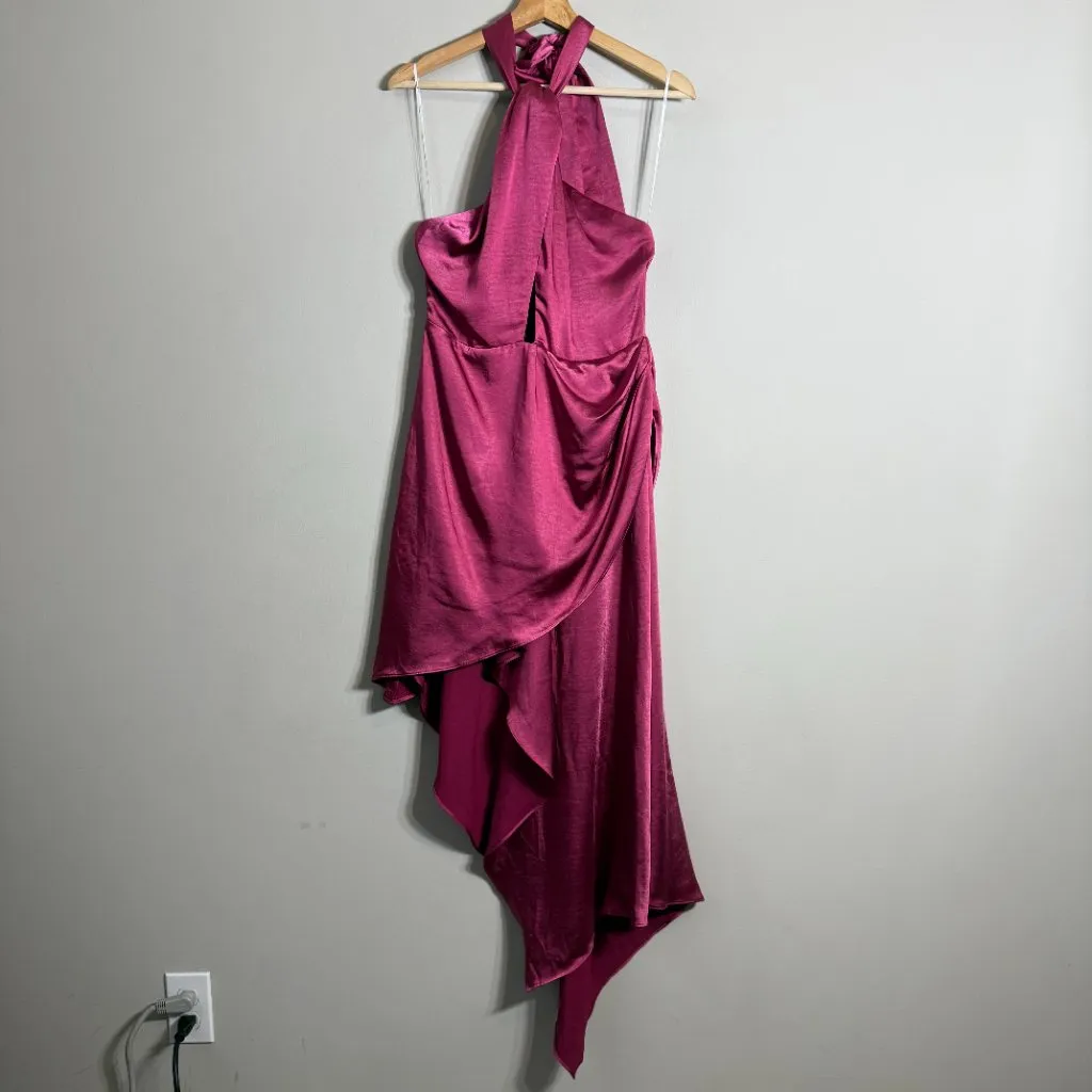 Elliatt Revolve Caroline Dress Women's Large Ruby Asymmetrical Halter Party NWT - Image 6