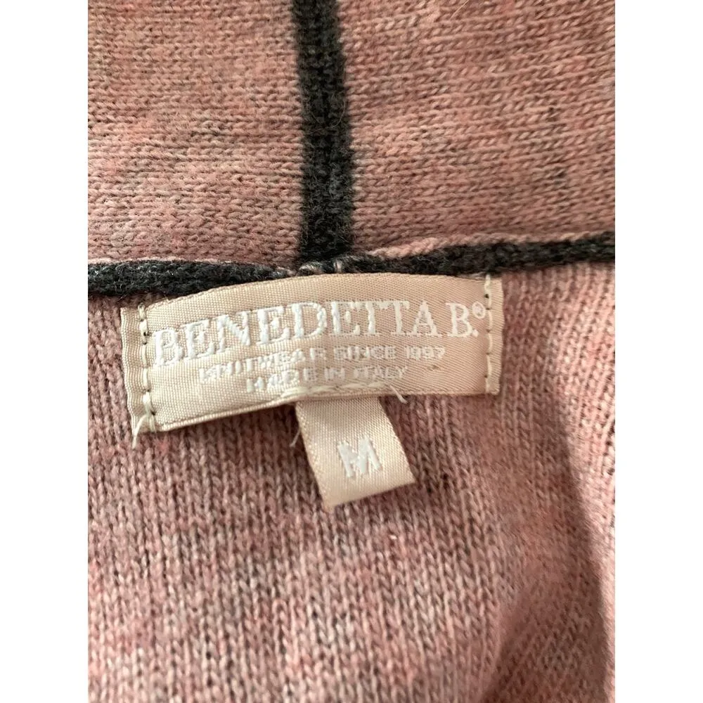 Benedetta B. Cashmere wool open front gray vest womens size medium - Image 3